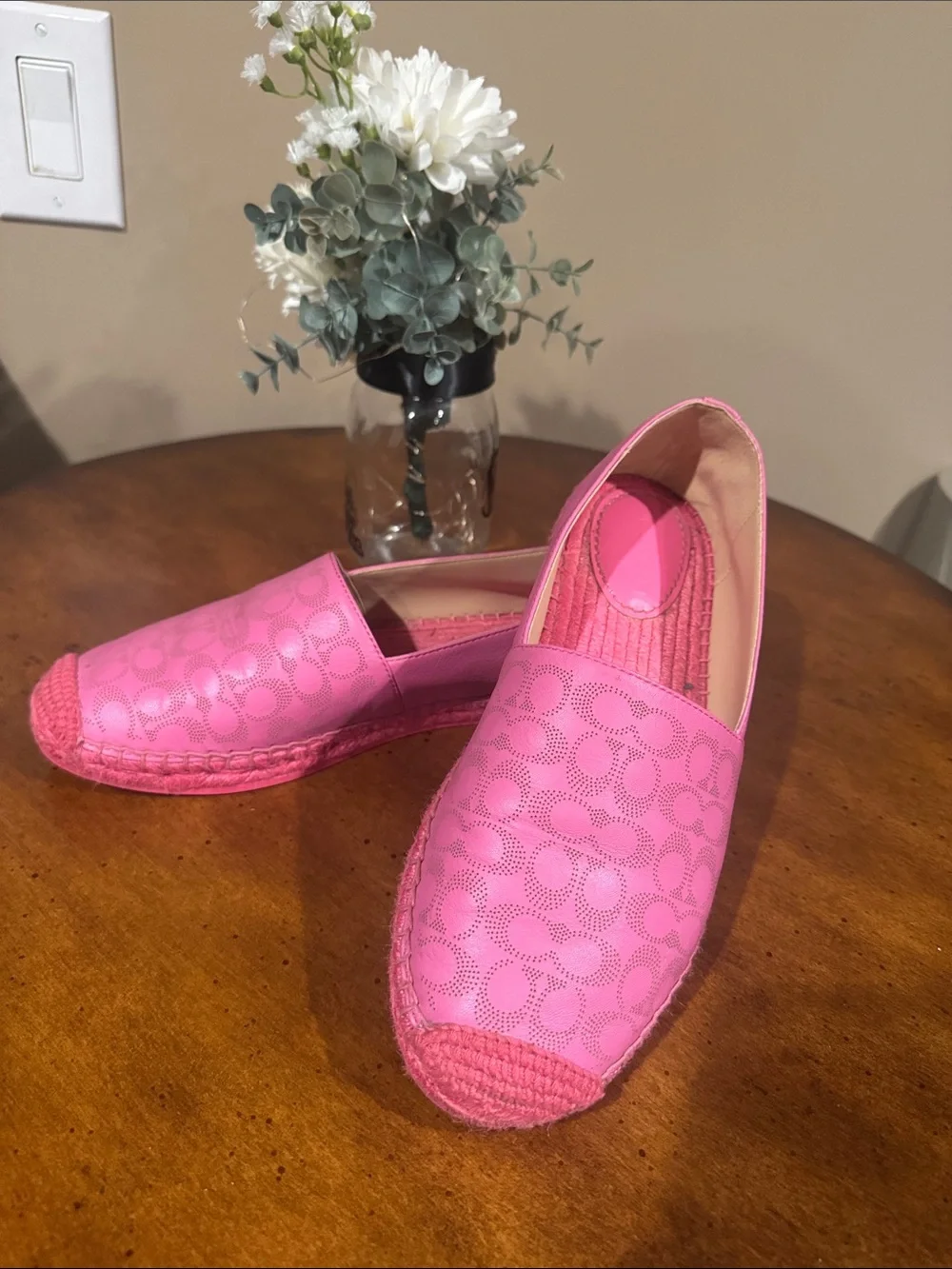 Coach Pink Signature Slip-On Espadrilles - Picture 1 of 3